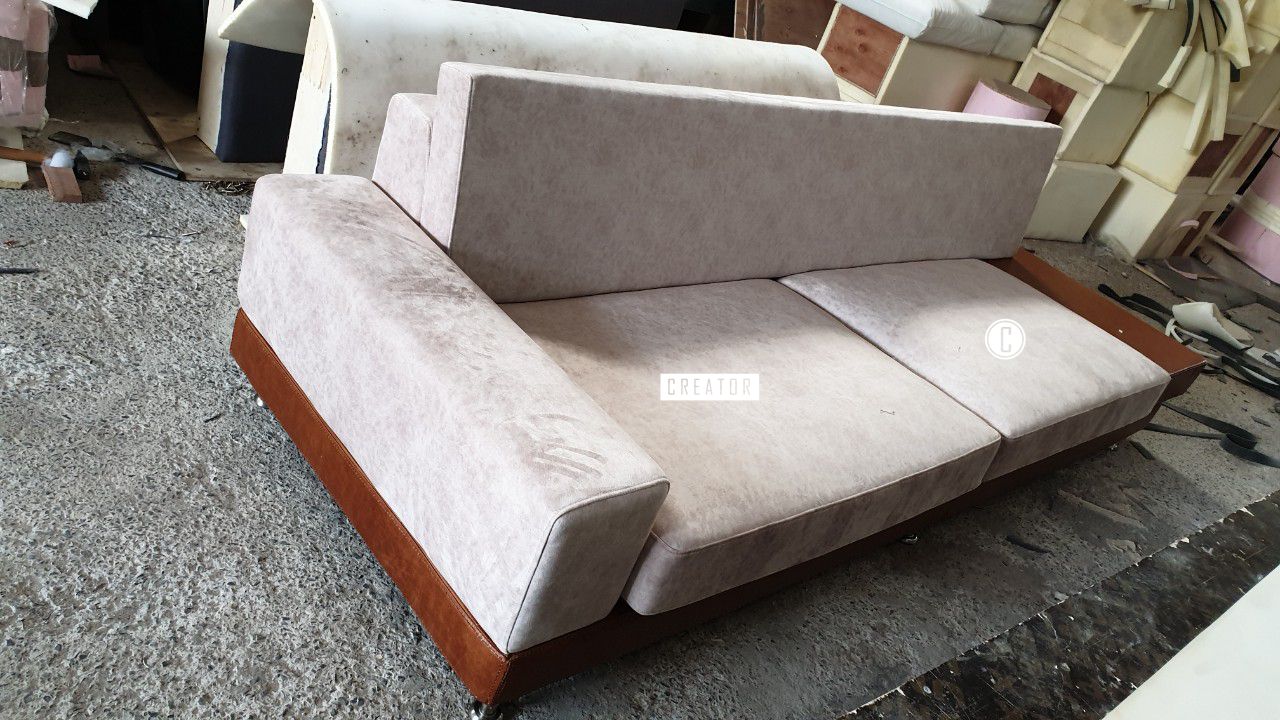 Ghế sofa da kết hợp vải nỉ - Xưởng đóng sofa da CreatorVN