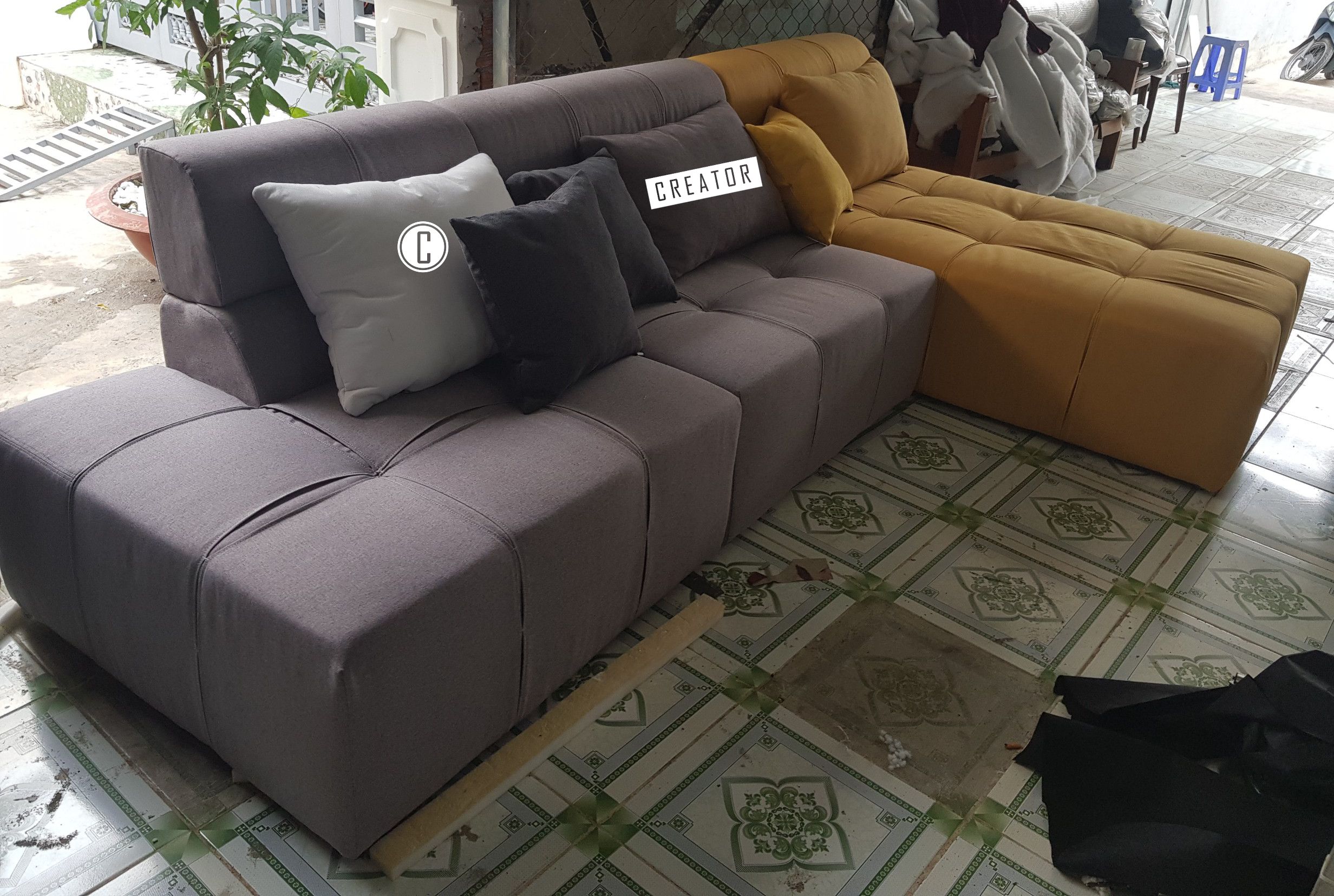 Đóng ghế sofa góc L theo yêu cầu - Xưởng nội thất CreatorVN